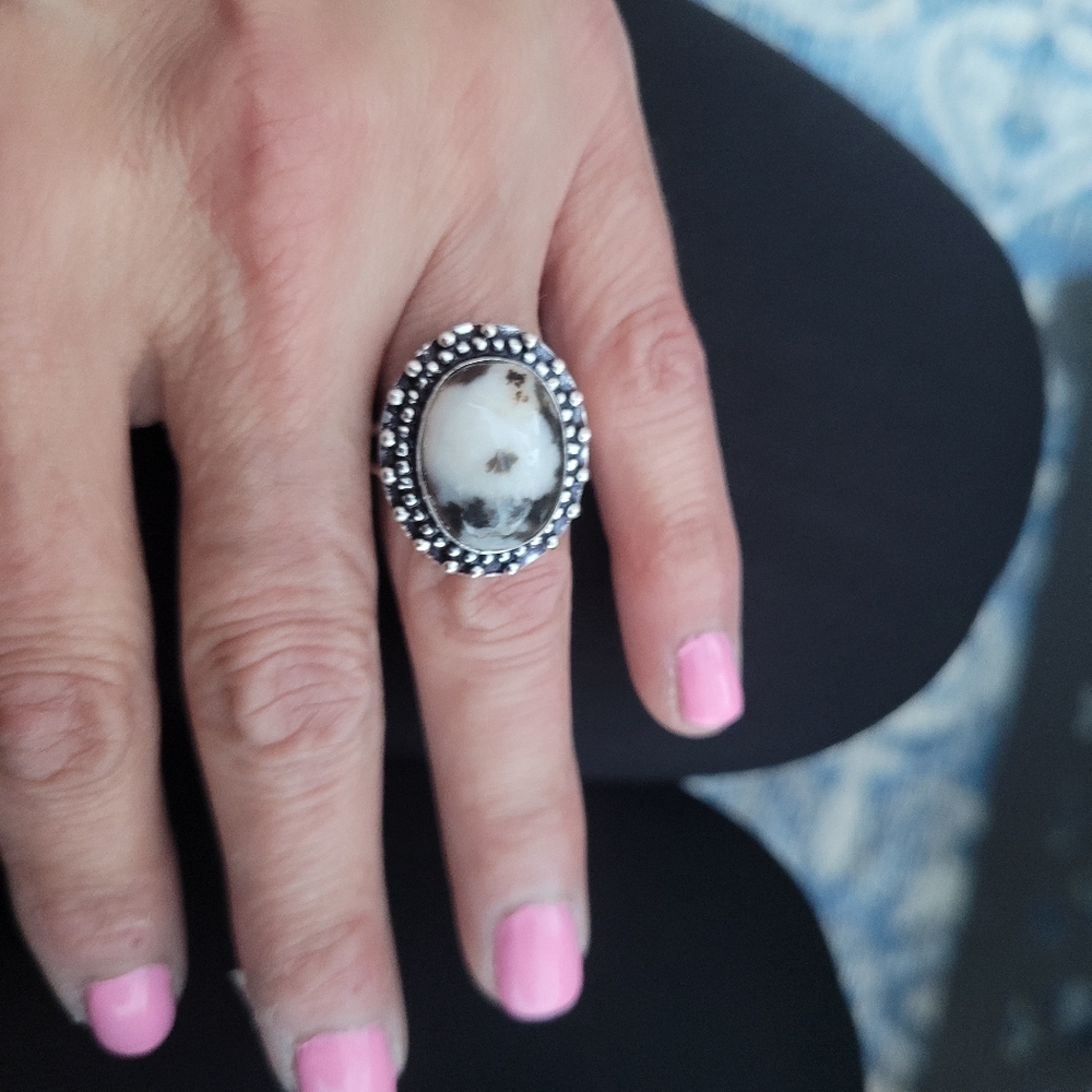 🤎White Buffalo Turquoise Ring Sterling Silver 925 - Picture 3 of 3